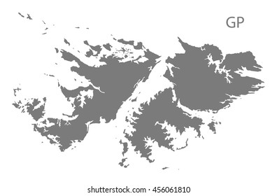 Falkland Islands Map grey