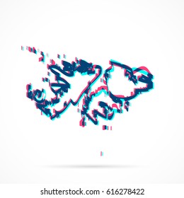 Falkland Islands Map hand drawn with blue and pink highlighters, isolated on a blank background.
Vector illustration, easy to edit, manipulate, resize or colorize.
