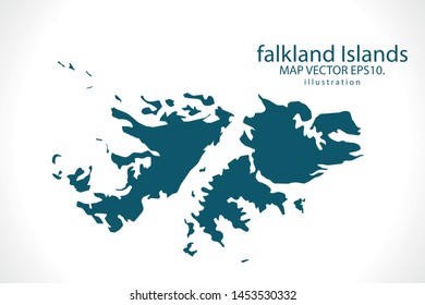 falkland Islands map High Detailed on white background. Abstract design vector illustration eps 10