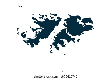 falkland Islands map High Detailed on white background.