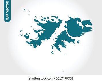 Falkland Islands map High Detailed on white background. Abstract design vector illustration eps 10