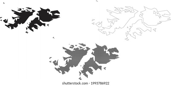 Falkland Islands map isolated on a white background.