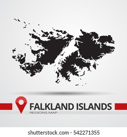 Falkland islands map. Malvinas map