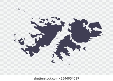 Falkland Islands Map Slate Color on White Background quality files Png