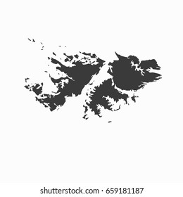  Falkland Islands map vector. /  Falkland Islands map. 