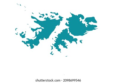 Falkland Islands map vector, Abstract design vector illustration Eps 10. sea color palette color. High Detailed on white background.