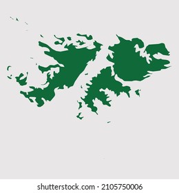 Falkland Islands map vector, Abstract design vector illustration Eps 10. Green color palette color. High Detailed on white background.