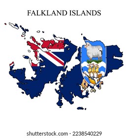 Falkland Islands map vector illustration. Global economy. Famous country. South America. Latin America. America.