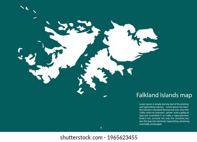 Mapa vectorial de las Islas Malvinas, aislado en el fondo verde
