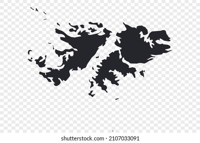 Falkland Islands map vector, isolated on transparent background