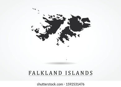 Falkland Islands Map - World Map International vector template isolated on white background - Vector illustration eps 10