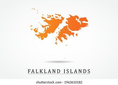 Falkland Islands Map - World Map International vector template with Orange gradient color isolated on white background - Vector illustration eps 10