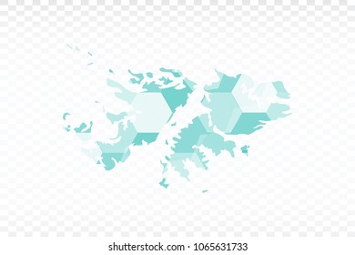 Falkland Islands map-Polygonal map is made of colorful hexagons using the gradient method. On a plain background. Vector illustration eps 10.