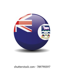 Falkland Islands national circle button flag background texture. Vector illustration.