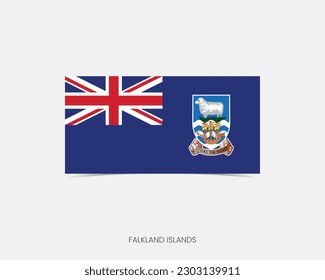 Falkland Islands Rectangle Fahne Symbol mit Schatten.