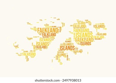 Falkland Islands regions word cloud. Country logo design. Regions typography style vector image. Falkland Islands colored text cloud. Awesome vector illustration.