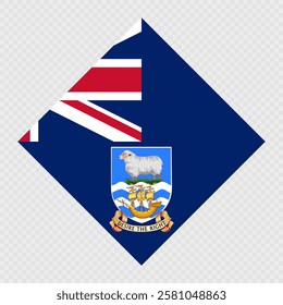 Falkland Islands rhombus flag. Vector illustration.