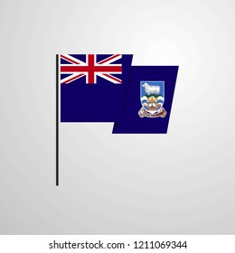 Falkland Islands waving Flag design vector