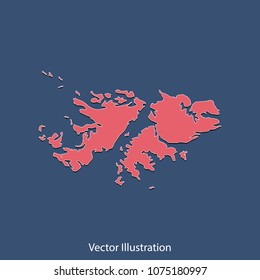 Falkland map - High detailed color map of Falkland. flat design style, clean and modern. Vector illustration eps 10