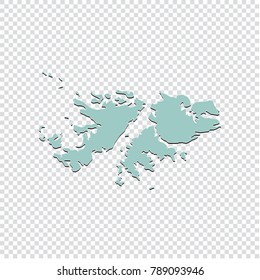 Falkland map - High detailed pastel color map of Falkland. Falkland map isolated on transparent background. Vector illustration eps 10.