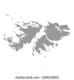Falklands vector map solid silhouette