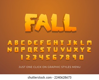 Fall 3D editable text effect style, for Branding, Mockup, Social Media Banner, Cover, Book, Games, Title.