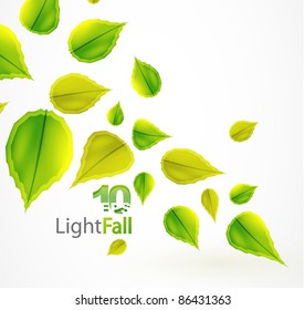 Fall abstract flying leaves background