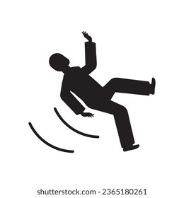 Icono de accidente de caída. Icono de accidente de caída aislado en fondo blanco. ilustración de accidentes de trabajo.