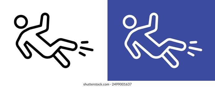 Esquema del Vector del conjunto de signos del logotipo del icono del accidente de caída