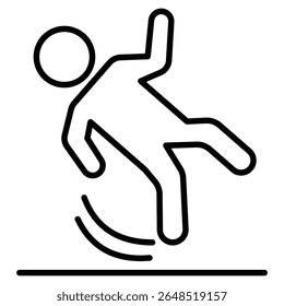 fall accident icon Outline isolated logo mark