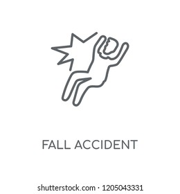 Fall Accident linear icon. Fall Accident concept stroke symbol design. Thin graphic elements vector illustration, outline pattern on a white background, eps 10.