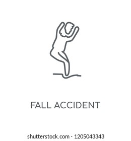 Fall Accident linear icon. Fall Accident concept stroke symbol design. Thin graphic elements vector illustration, outline pattern on a white background, eps 10.