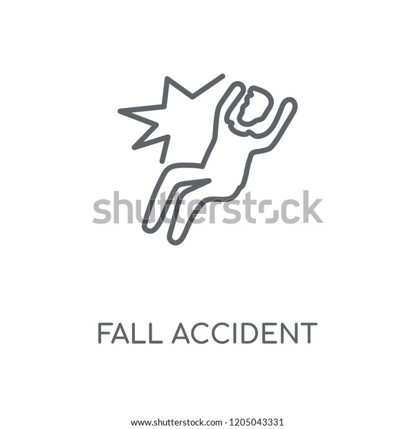 Fall Accident linear icon. Fall\
Accident concept stroke symbol design. Thin graphic elements vector\
illustration, outline pattern on a white background, eps\
10.
