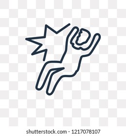 Fall Accident vector outline icon isolated on transparent background, high quality linear Fall Accident transparency concept can be used web and mobile