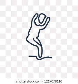 Fall Accident vector outline icon isolated on transparent background, high quality linear Fall Accident transparency concept can be used web and mobile