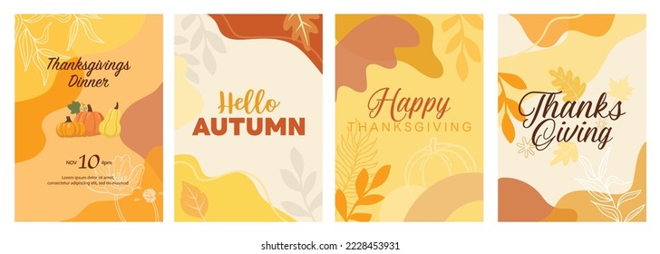 fall amd autumn season design element. Thanksgiving greeting and invitation card , postcard, flyers and other graphic design, vector illustration
