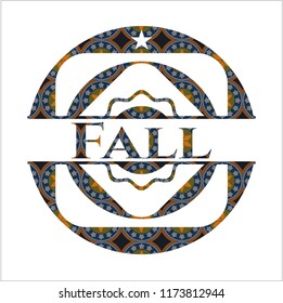 Fall arabic style emblem. Arabesque decoration.