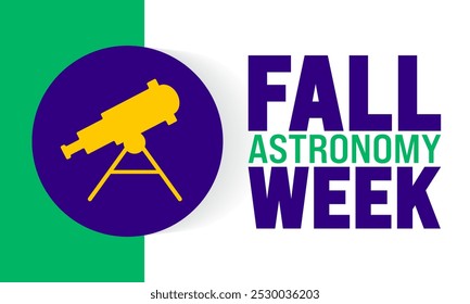 Fall Astronomy Week background or banner design template is observed every year in October. Holiday concept. Template for card, poster, placard, template.