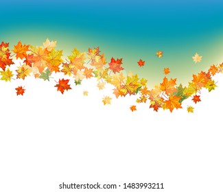 Fall (Autumn) Background With Maple Leaves. Vector Illustration.