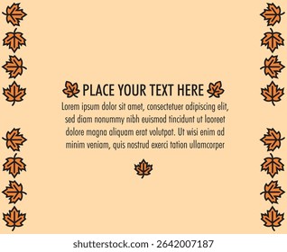 fall autumn banner template with maple leaves and space for text. Set. Editable floral abstract vector background for posters, invitation and social media post and cover