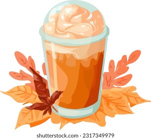 Fall, Autumn Design. Autumn Coffee Watercolor Clipart