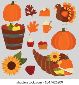 Fall and Autumn Elements for Thanksgiving and Harvest