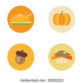 Fall Autumn Icons Pack/ Vector/ Eps10 illustrations