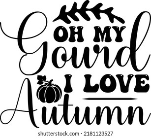Fall  Autumn Leaf pumpkin SVG T Shirt Design Template