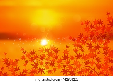 Fall autumn leaves landscape background