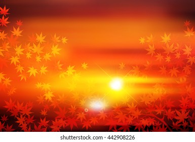 Fall autumn leaves landscape background