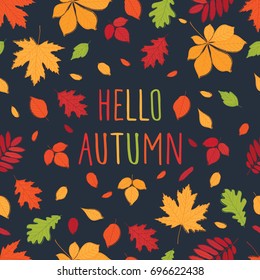 Fall of the autumn leaves. Vector illustration.