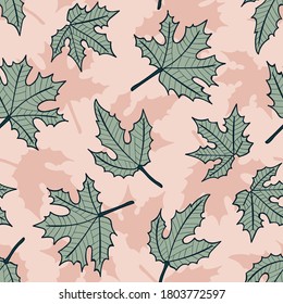 Fall Autumn Leaves Vector Seamless Pattern