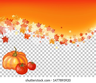 Fall (Autumn) Maple Background. Transparency Grid Design. Vector Illustration.