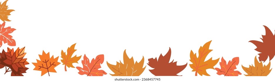 Fall (Autumn) Maple Background. Transparent design. Vector Illustration. border made of falling autumn golden, red and orange colored leaves isolated on background